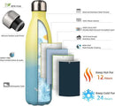 Insulated Water Bottles,25 oz Double Wall Stainless Steel Vacumm Metal Flask for Sports Travel,Sandy Beach by CozyNest Decor