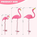 Ohuhu Family Flamingo Yard Ornaments, Set of 3 (32", 31", 19") Bright Pink Flamingos Ornaments with Metal Feet Stakes for Garden Yard Patio Party Decoration, Outdoor Decor Gardening by GreenHaven Gardens
