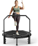 BCAN 40"/48" Mini Rebounder Trampoline for Adults with Bar, 450/550LBS Fitness Trampoline with Bungees, Adjustable Handle, Stable & Quiet, Indoor Outdoor, Whole-Body Workout & Relaxation at Home by TinyTreasures Baby Boutique
