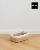 KALLAX Small Woven Basket, 12 x 8 x 4.5 Inches, Storage Basket for Organizing, Cute Small Rope Shelf Closet Cube Storage Bins Baskets for Shelves, Dog Toy Gift Baskets Empty, 3 Pack White & Brown by TinyTreasures Baby Boutique