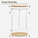 Lazy Susan Organizer, Rotating Spice Rack, 2 Tier Spice Turntable Organizer, Industrial Turntable Spice Holder, for Kitchen Countertop, Compact and Versatile, White and Natural SR22WN by CozyNest Decor