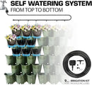 Worth Garden 36 Pockets Self Watering Vertical Planters Indoor Outdoor Living Wall Mounted - 9' Automatic Dripping Irrigation System Hose Kit Stackable Plastic Pot Herb Plants Home Balcony Decoration by GreenHaven Gardens