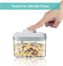 Ankou Airtight Food Storage Container - 0.32 QT （380ml Small Pop Up Food Containers With Lids, Bpa Free Stackable Container for Sugar Tea Candy- 8 Labels - Clear by TinyTreasures Baby Boutique