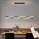Modern Ceiling Chandelier Light, Acrylic Anti Flicker Pendant Lamp with Remote Control Dimmable 3 Color Mode & Brightness (Warm Cool Neutral Light) for Kitchen Bar Walnut by CozyNest Decor