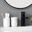 Toothbrush Holders for Bathrooms - 2 Cups Ceramic Toothbrush Toothpaste Holders Set, White Bathroom Tumbler Cups Reusable Toothbrush Mouthwash Cup, Bathroom Counter Organizer by CozyNest Decor
