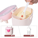 Bebamour Baby Formula Dispenser On The Go, Formula Container to Go, Formula Holder for Travel, Candy Fruit Snack Storage Container with Scoop and Leveller (Light Pink Cow) by TinyTreasures Baby Boutique