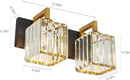 Modern Bathroom Vanity Light 2-Lights Black Gold Crystal Wall Lamp Bathroom Modern Crystal Vanity Lighting by CozyNest Decor