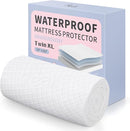 Twin XL Size Waterproof Mattress Protector Fitted Mattress Pad Cover with Deep Pocket Up to 15'' by TinyTreasures Baby Boutique