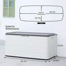 Heavy-Duty 100 Gallon Outdoor Storage Box - Waterproof Deck Box & Large Storage Bin for Patio/Pool, All-Weather Resin Chest with Lock, UV-Resistant, Alpine White by GreenHaven Gardens