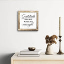 Rustic Wood Sign, Gratitude Turns What We Have Into Enough Sign, Wooden Plaques Table Decor, Inspirational Desk Decorate, Home Office Decor, Thankful Quote Signs, Small Wooden Box Signs by CozyNest Decor