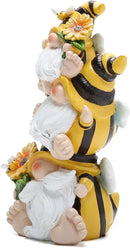 Hodao Summer Bee Gnome Decorations Indoor Home Table Decor Cute Stacked Bee Gnome Figurines Gifts -Swedish Dwarf Elf Figurines Summer Garden Honey Bees Gnomes Decorations (Bee1) by GreenHaven Gardens