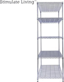 48"x24"x72" Prime Heavy Duty Chrome 5-Tier Steel Wire Shelving NSF 4000 LBS MAX Capacity Storage Rack for Commercial, School, Home, Garage, Warehouse, Industrial, and Hospital Uses (with Wheels) by CozyNest Decor