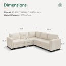 HONBAY Corduroy Modular Sectional Sofa with 5 Seaters, Sectional Corner Sofa with Chaise, L Shape Couches for Living Room, Beige by CozyNest Decor