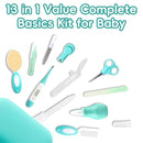 Baby Healthcare and Grooming Kit with Nail Clippers, Scissors, Infant Grooming Kit for Newborns (18 in 1, Green) by TinyTreasures Baby Boutique