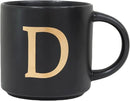 COLLECTIVE HOME - Monogram Ceramic Mugs, 15 oz Golden Initial Black Coffee Cups, Elegant Alphabet Tea Mugs, Elegant Personalized Mug with Gift Box, Unique Mug with Double Side Capital Lette (D) by CozyNest Decor