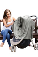 Byrd & Blume Maternity Nursing Cover Breathable Lightweight Breastfeeding Cover Wrap Shawl Scarf Poncho Full 360 (Gray, One size) by TinyTreasures Baby Boutique