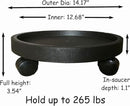 WanderingDonkey 2 Pack of 14 Inch Heavy Duty Plant Caddy with Wheels,Rolling Plant Stand Pot Trolley, Potted Flower Mover Dolly with Casters Round Coaster for Indoor Outdoor, Brown by GreenHaven Gardens