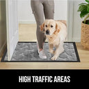 GORILLA GRIP 100% Waterproof All-Season WeatherMax Doormat, US Designed Natural Rubber, Stain and Fade Resistant, Low Profile Indoor Outdoor Door Mats, Easy Clean Patio Mat, 17x29, Light Gray Bones by CozyNest Decor