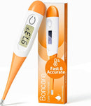 Boncare 10 Seconds Digital Thermometer for Adults and Kids - Accurate & Safe Rectal Thermometer for Baby with Fever Alarm, Oral Thermometer FSA HSA Eligible (Orange) by TinyTreasures Baby Boutique