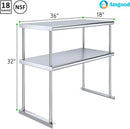 AmGood Double OverShelf Stainless Steel NSF - Many (36" Long x 18" Deep) by CozyNest Decor