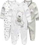 Kiddiezoom Baby and Toddler Boys'Snug Fit Footed One-Piece Romper Jumpsuit Cotton Cotton Footed Outfit by TinyTreasures Baby Boutique