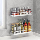 Spice Rack Organizer, SUS304 Stainless steel Wall Mount Spice Rack Storage Basket - Seasoning Container, Kitchen Spice Organizer -Kitchen Seasoning Hanging Rack - Bathroom Shelf (Silver) by CozyNest Decor