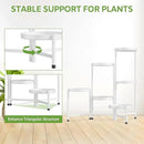 iDavosic.ly 6 Tier Large Plant Stand Indoor with 10 Inch Wide Tray, Tiered Corner Metal Outdoor Flower Display Holder Shelf, Folding Tall Rack for Patio Porch Living Room, White by GreenHaven Gardens