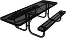 Coated Outdoor Furniture Heavy-Duty Portable ADA-Compliant Outdoor Picnic Table, Punched Steel Patio Dining Furniture Made in America (8ft Rectangular, One-Side Handicap, Black) by GreenHaven Gardens