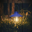 pearlstar Solar Lantern Outdoor Hanging Light Metal Farmhouse Solar Lamp with Warm White Edison Bulb Design for Garden Yard Patio Proch Decor(Blue) by CozyNest Decor