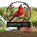 Personalized Name Garden Cardinal Metal Signs with Stake, Custom Family Name Yard Decor for Outdoor Outside, Cardinal Lawn Patio Stake Gardening Enthusiasts Grandmothers Gift by CozyNest Decor