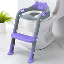 Potty Training Seat with Step Stool Ladder, SKYROKU Potty Training Toilet for Kids Boys Girls Toddlers - Comfortable Safe Potty Seat with Anti-Slip Pads Ladder Grey Purple by TinyTreasures Baby Boutique
