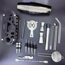 22-Piece Cocktail Shaker Set, 25/20oz Bartender Kit, Bartending Stainless Steel Bar Tools Sets for Drink Mixing, Boston Cocktail Shakers with Stand Recipes Booklet (Black-25-20oz) by CozyNest Decor