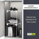 Neudeco Pack 2, Mesh Locker Shelf, Stackable Extra Tall Locker Organizer, Collapsible and Metal Mesh Build, Fits Standard Size, Suitable for School, Work, Kitchen, Bathroom (White) by CozyNest Decor