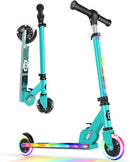 BELEEV V2 Scooters for Kids with Light-Up Wheels & Stem & Deck, 2 Wheel Folding Scooter for Girls Boys, 3 Adjustable Height, Non-Slip Pattern Deck, Lightweight Kick Scooter for Children Ages 3-12 by TinyTreasures Baby Boutique