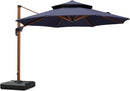 PURPLE LEAF 11ft Patio Umbrella Outdoor Round Umbrellas Large Cantilever Umbrella Windproof Offset Umbrellas Heavy Duty Sun Umbrella for Garden Deck Pool Patio, Navy Blue by GreenHaven Gardens