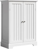 ChooChoo Bathroom Floor Cabinet, Modern Bathroom Storage Cabinet with 2 Doors and Adjustable Shelves, Freestanding Cupboard for Living Room, White by CozyNest Decor