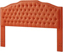 24KF Upholstered Button Tufted King Size Headboard with Nailhead Trim, Elegant Boucle Fabric California King headboard, 6031-K-Boucle-Orange by CozyNest Decor