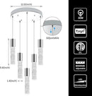 OKELI Smart Dimmable LED 5-Light Pendant Light for Kitchen Island, 18W 1350LM Modern Bubble Crystal Island Light Fixture with TUYA App & Voice Control, Adjustable 3000K-6000K, Electro-Chrome by CozyNest Decor
