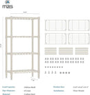 1000 lbs 4-Shelf Standing Storage Shelves Heavy Duty Metal Shelving Unit Adjustable Wire Rack for Office Garage Kitchen, Light Tan 11.8 D x 23.6" W x 47.5" H by CozyNest Decor