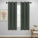 Easy-Going Blackout Curtains for Bedroom, Solid Thermal Insulated Grommet and Noise Reduction Window Drapes, Room Darkening Curtains for Living Room, 2 Panels (34x63 in, Greyish Green) by CozyNest Decor