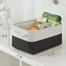TheWarmHome Storage Bins for Shelves - 12x8x5.2 inch 1 Pack Storage Baskets for Gifts Empty for Closet Organizing Dog Gift Cloth Toy Cubes Box (White & Black) by CozyNest Decor