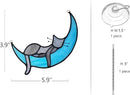 BOXCASA Sleeping Cat Stained Glass Windown Hanging,Grey Cat on Moon Beautiful Handcrafted Sun Catcher Gifts for Daughter,Mothers Day,Christmas and Cat Lover by GreenHaven Gardens