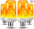 Hompavo 【Upgraded】 LED Flame Light Bulbs, 4 Modes Flickering Light Bulbs with Upside Down Effect, E26/E27 Base Flame Bulb for Halloween, Christmas,Indoor and Outdoor Decoration (White-4 Pack) by GreenHaven Gardens