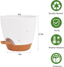 6 Inch Orchid Pots with Holes, 2 Pack Self Watering Planters for Orchids Plastic Orchid Pot Plant Flower Pots for Orchids Indoor Outdoor (White with Brown) by GreenHaven Gardens