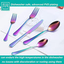 30 Pcs Rainbow Silverware Set for 6, Food Grade Stainless Steel Flatware Set, Eating Utensils Sets Include Fork/Knife/Spoon,Home Kitchen Tableware Set, Reusable Cutlery Set, Dishwasher Safe by CozyNest Decor