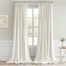 MIULEE Ivory Back Tab Blackout Curtain 96 Inch Long 2 Panels Set for Bedroom, Rod Pocket/Pinch Pleat Thermal Insulated Living Room Darkening Pleated Light Blocking Floor to Ceiling Drape by TinyTreasures Baby Boutique