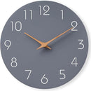 Mosewa Wall Clock 8 Inch Gray Battery Operated Silent Non Ticking Simple Modern Wood Clock Decorative for Bedroom Living Room Kitchen Home Bathroom Office by CozyNest Decor