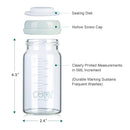 COMI Wide Neck Glass Breastmilk Collection n Storage Bottle, 6oz with Screw Ring Sealing Disk; Re-markable Sealing Disc. BPA Free, Fits Breast Pumps & Nipples (Gray Lids) by TinyTreasures Baby Boutique