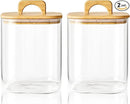Sweejar 3 qt Glass Jars for Laundry Room Organization, 96 oz Laundry Pods Container, Glass Food Storage Jars with Airtight Lid, 2 Pack, Hand Lid by CozyNest Decor