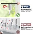 Dmore magnetic knife holder for wall—with 3 hooks, No Drilling 16 Inch black knife magnetic strip, Powerful knife magnet rack, include Adhesive Tape and screws for Knives, Utensils, and Tools by CozyNest Decor